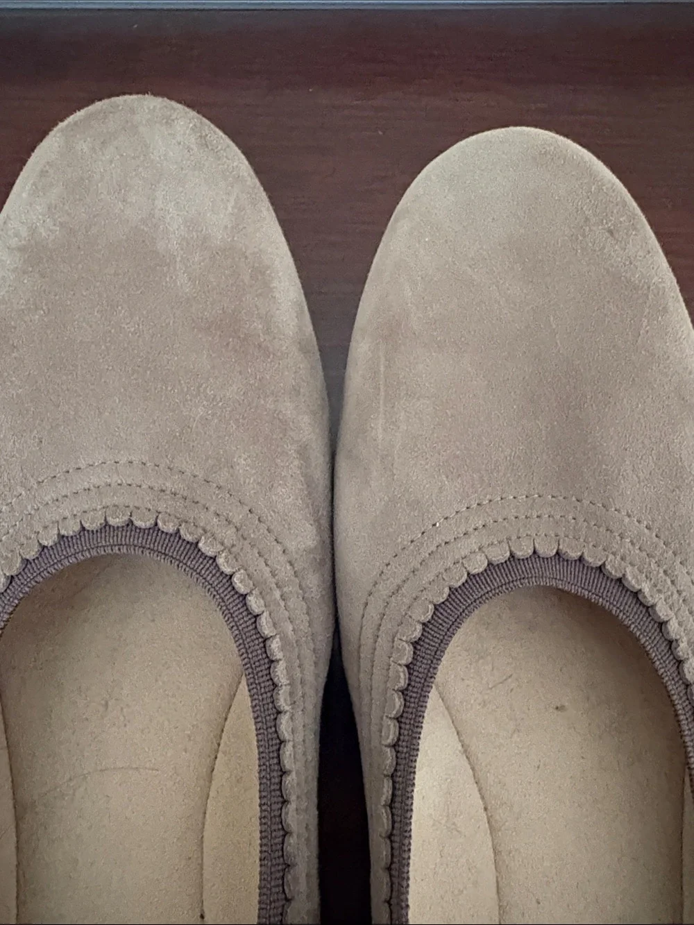 Stuart Weitzman Taupe Suede Ballet Flats - Picture 3 of 4